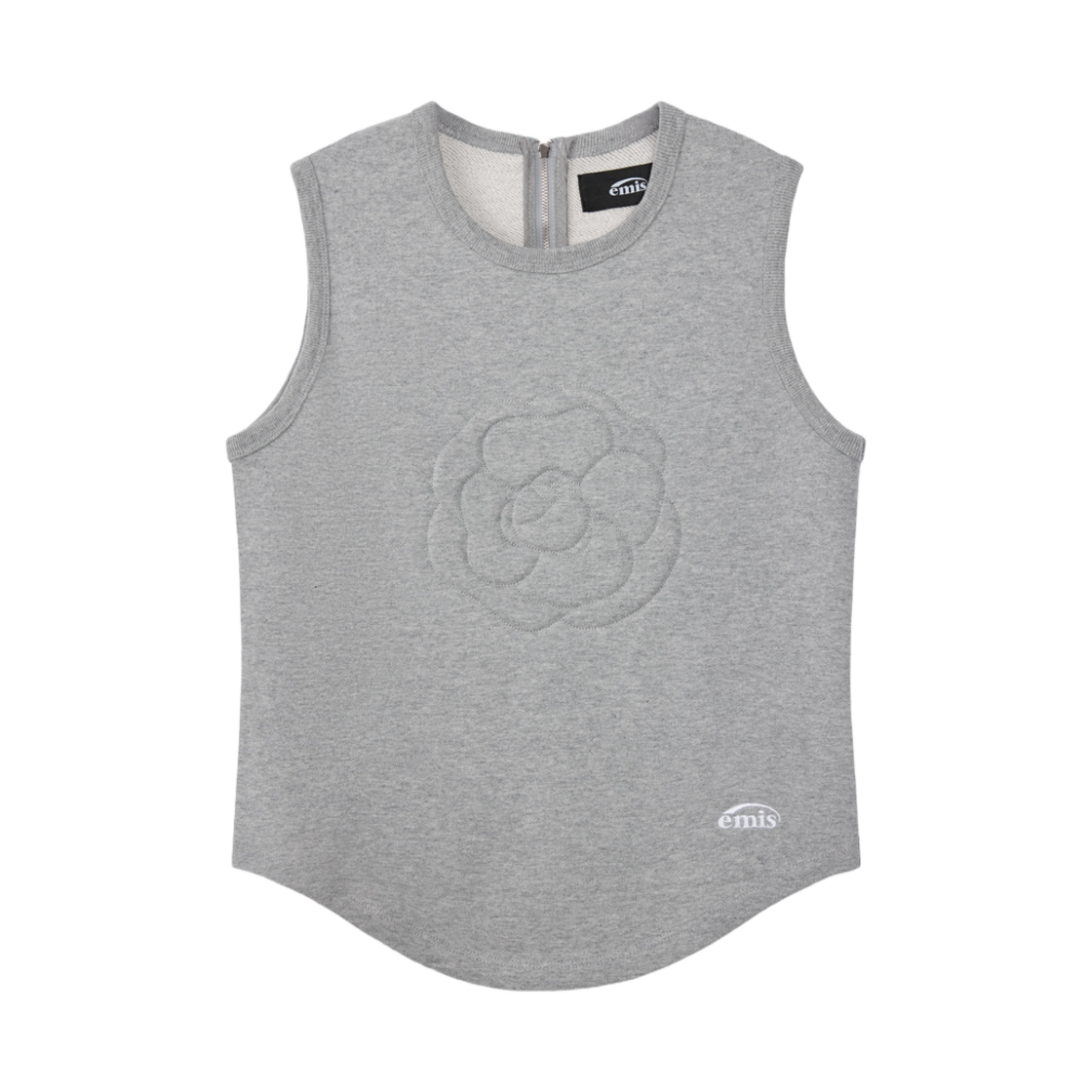 (W) 이미스 로즈 스웨트 슬리브리스 탑 멜란지 그레이((W) Emis Rose Sweat Sleeveless Top Melange Gray) - 1
