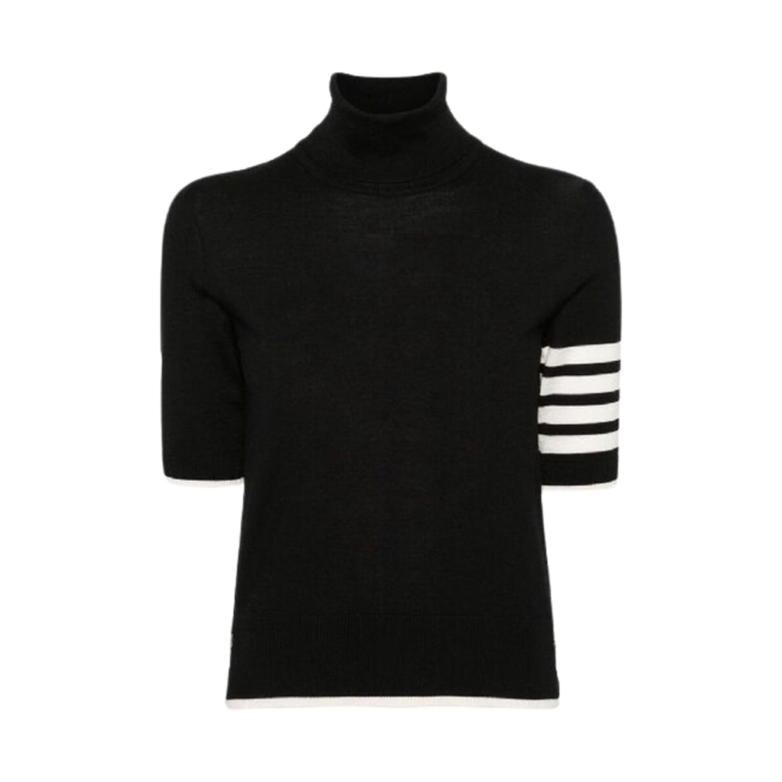 FKA434D-Y1014-001 (W) Thom Browne 4-Bar High Neck Wool Knit Black