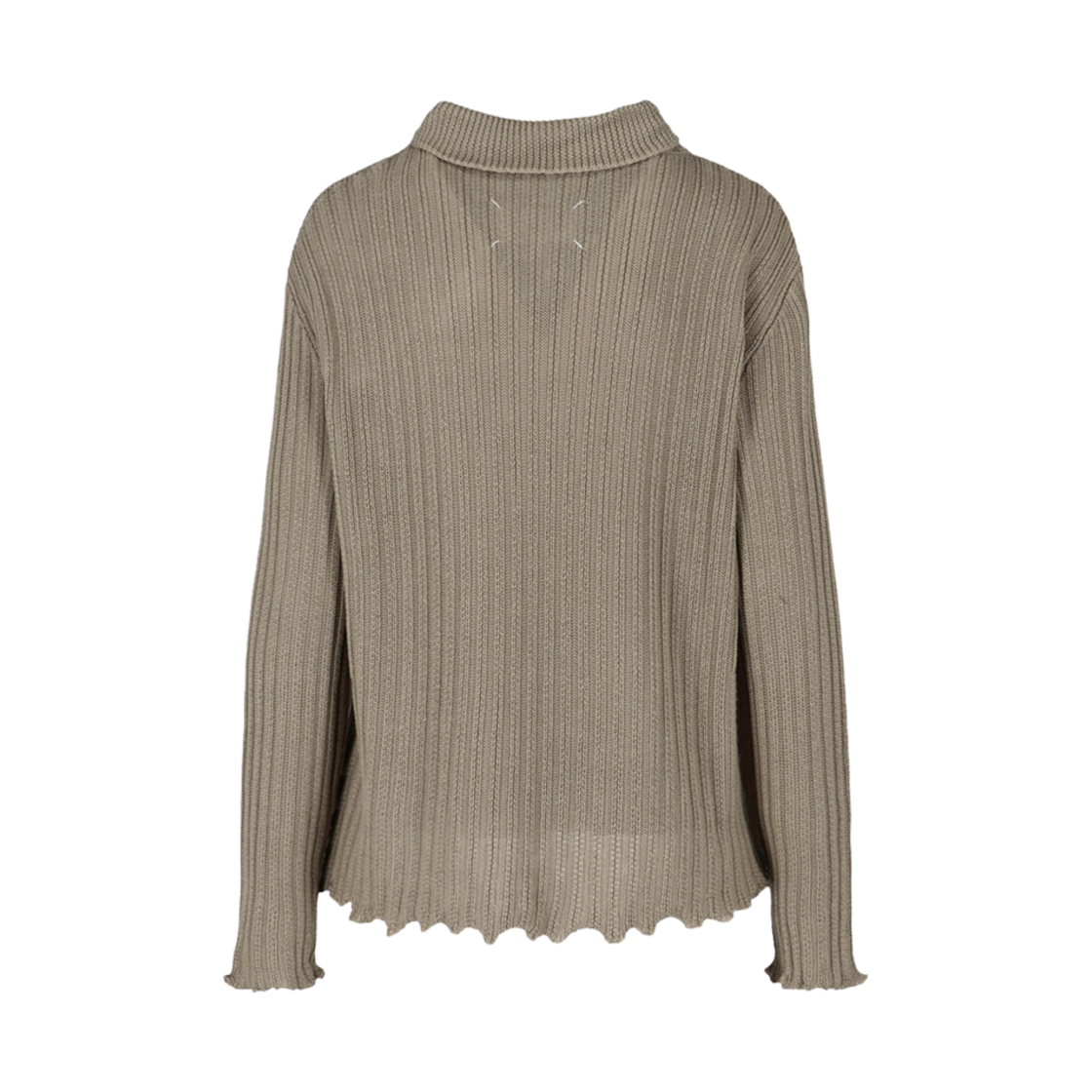(W) 메종 마르지엘라 스티치 넥 지퍼 니트 그린((W) Maison Margiela Stitches Neck Zipped Knit Green) - 2