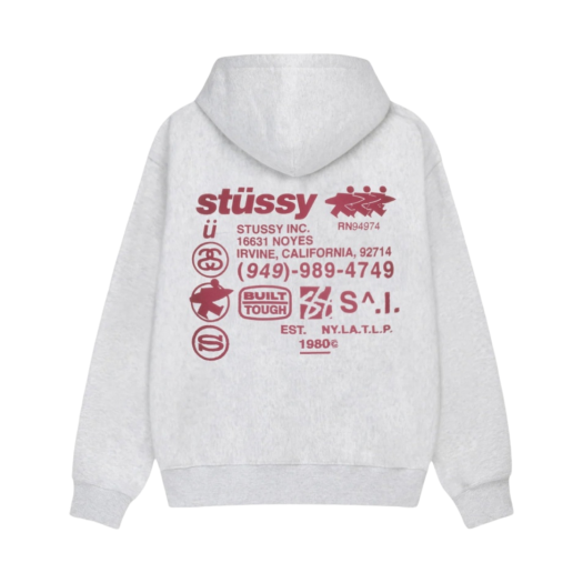 Stussy DNA Zip Hoodie Ash Heather