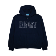 Honey Scoop House Honey Stitch Zip Up Hooded Sweatshirt Navy
