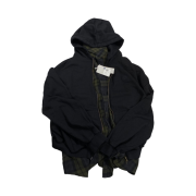 Undermycar Fisky Double Layered Shirts Hood Zip-Up Bronze Green - 23FW