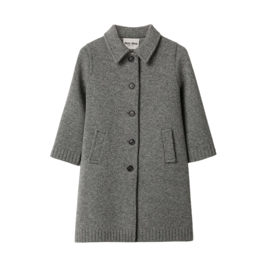 (W) Miu Miu Wool Cardigan Grey