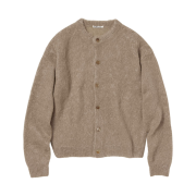Auralee Brushed Super Kid Mohair Knit Cardigan Gray Beige