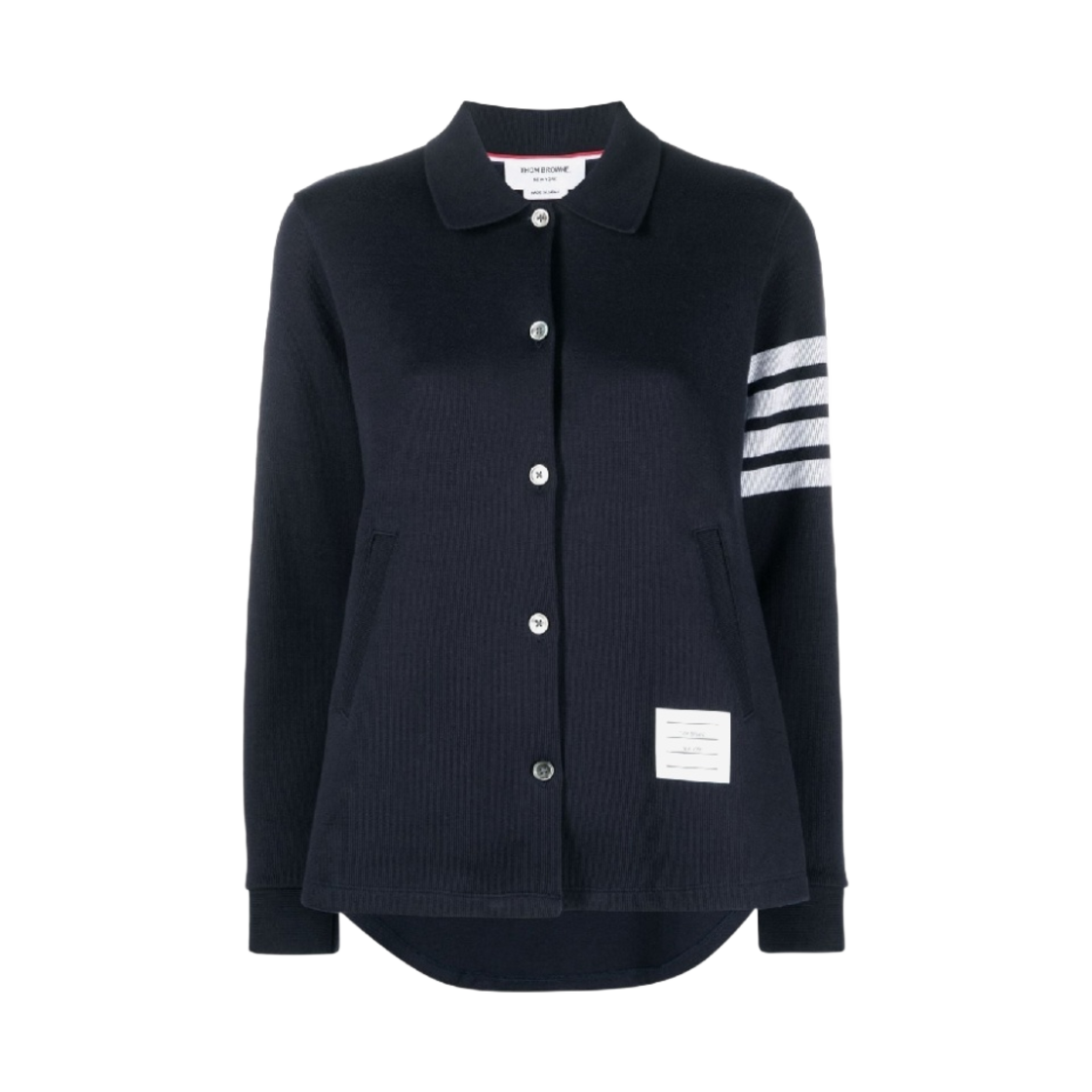 FJT274A-07545-415 (W) Thom Browne Double Face Knit 4-Bar A-Line Navy