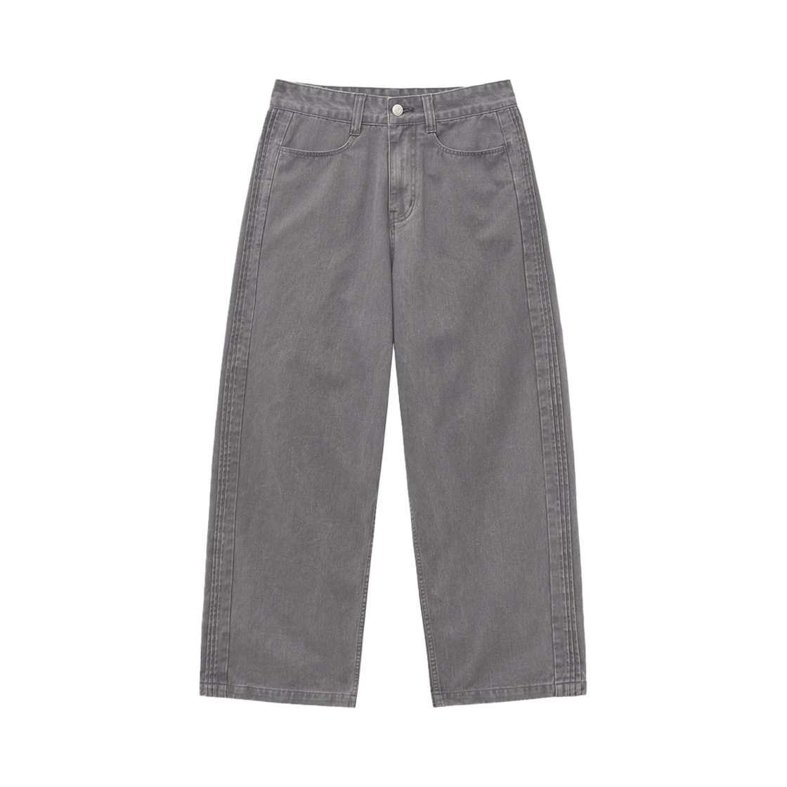 25WPDFC noun Wide Pintuck Denim Pants Faded Charcoal