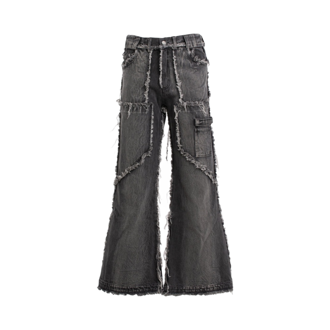 노페이스 스튜디오 플레어 데님 003 스톤 워시 그레이(No/Faith Studios Flared Denim 003 Stone Wash Gray)