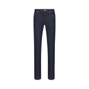 Dior Raw Cotton Denim Long Slim-Fit Dior Oblique Jeans Blue