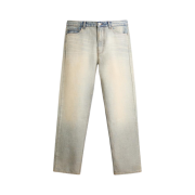 Zara Rolled Fabric Denim Jeans Blue Green