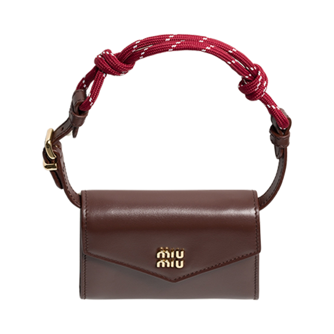 5MT024-ACRT-F04BU Miu Miu Leather Shoulder Wallet Briarwood Amaranth
