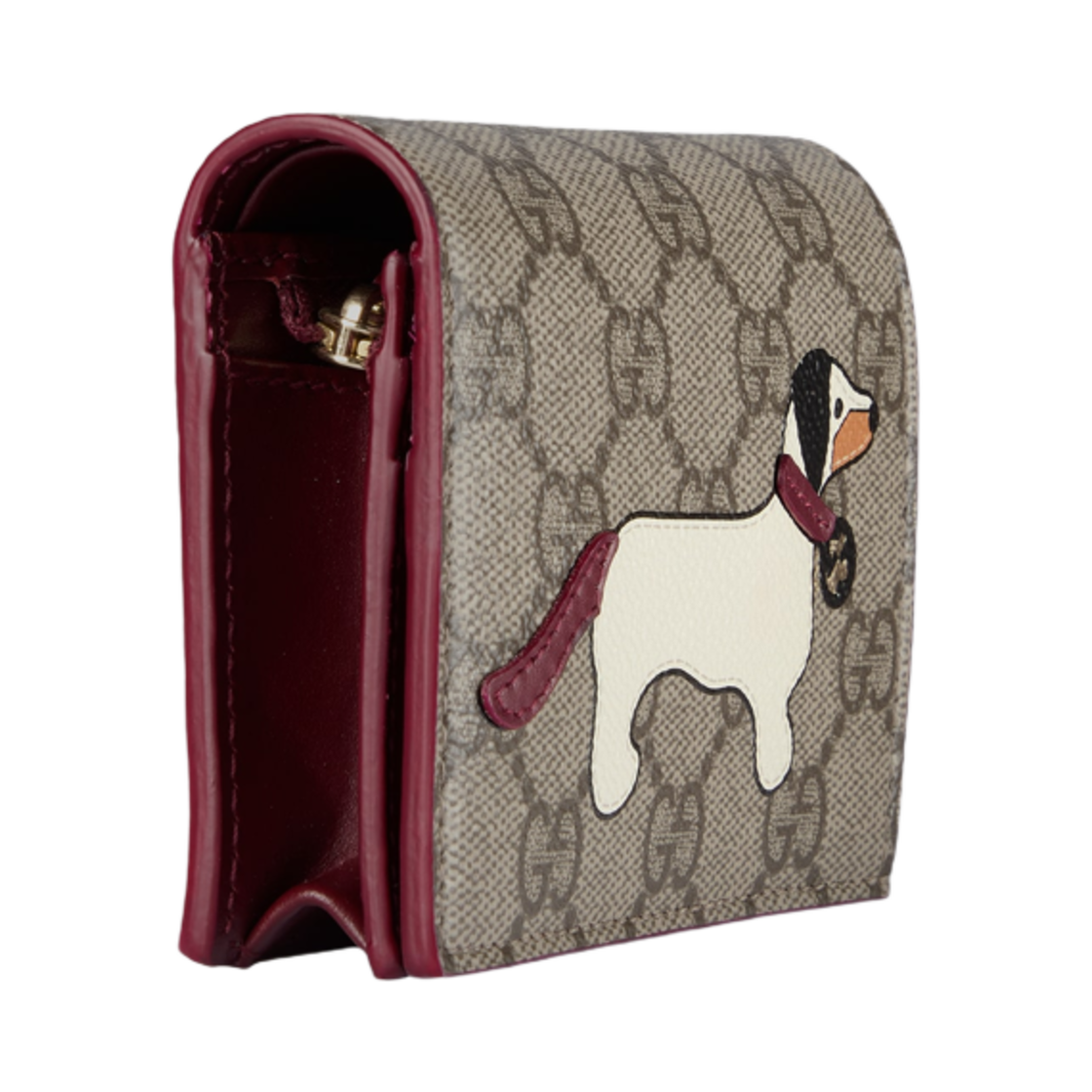 구찌 GG 미니 지갑 도그 디테일 베이지 다크 브라운(Gucci GG Mini Wallet with Dog Detail Beige Dark Brown) - 2