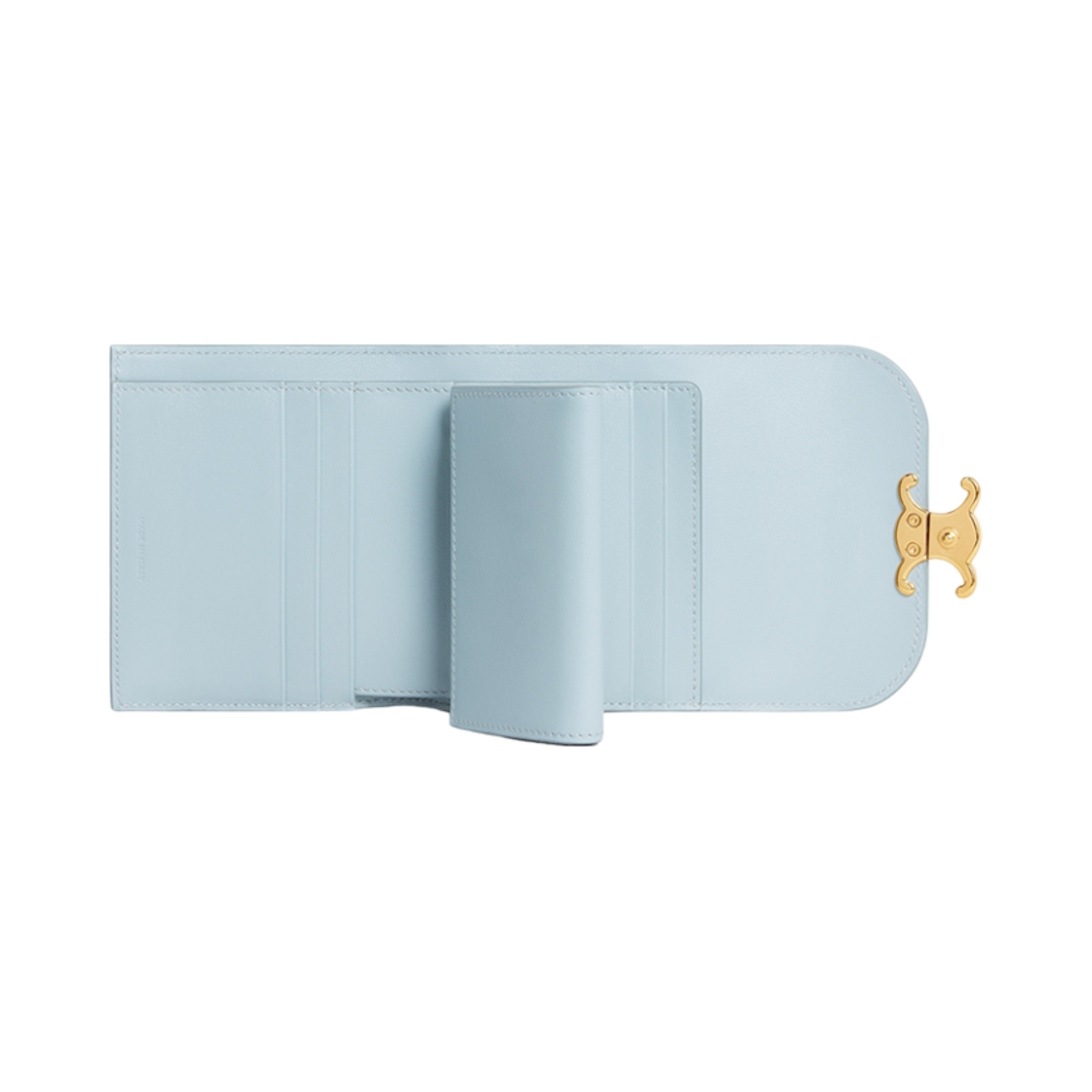 셀린느 트리옹프 샤이니 카프스킨 스몰 플랩 월렛 아이스 블루(Celine Small Flap Wallet Triomphe in Shiny Calfskin Ice Blue) - 2