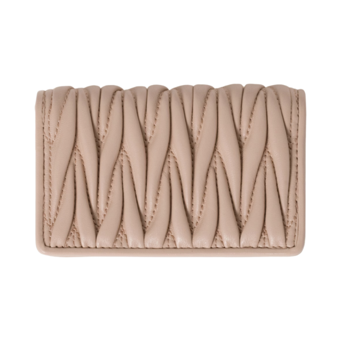 미우 미우 마테라쎄 나파 레더 월렛 파우더 핑크(Miu Miu Matelasse Nappa Leather Wallet Powder Pink) - 2