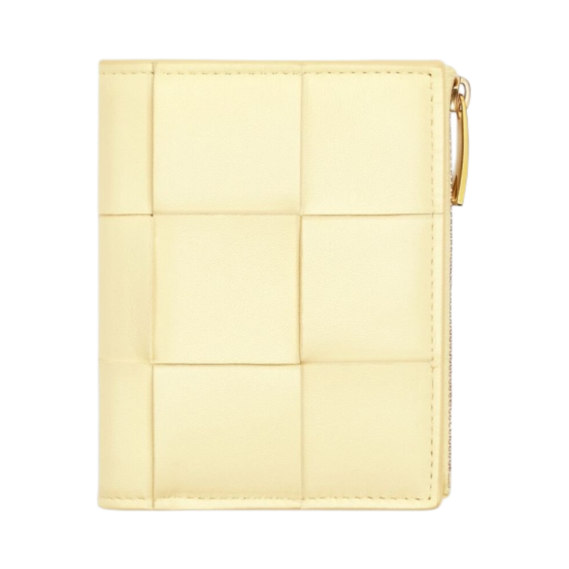 742698VCQC47117 Bottega Veneta Small Cassette Bi-Fold Zip Wallet Camomile - 대표 이미지 #1