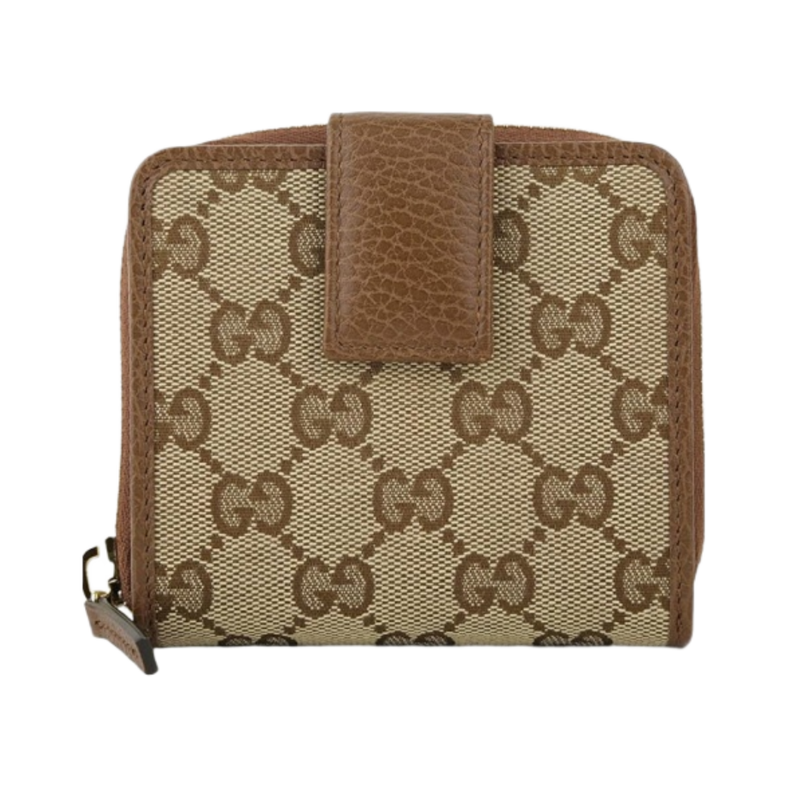 346056-KY9LG-8610 Gucci GG Canvas Fold Wallet Beige Brown