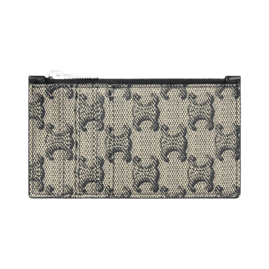 10B682GC3-02SI Celine Zipped Compact Card Holder Triomphe Canvas & Calfskin Beige