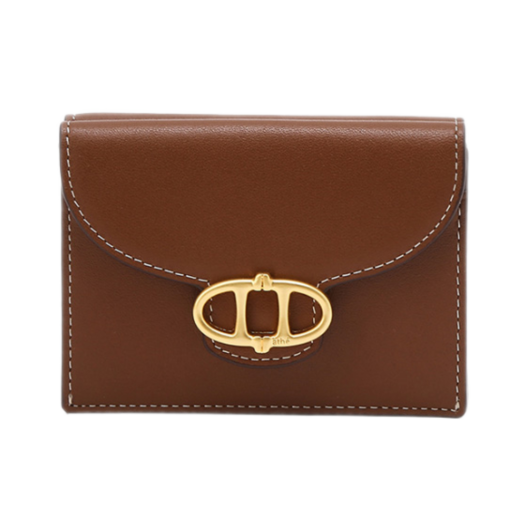 AAHO5E427W2 Athe Vanessabruno Leather 3 Tiered Bill Wallet Brown