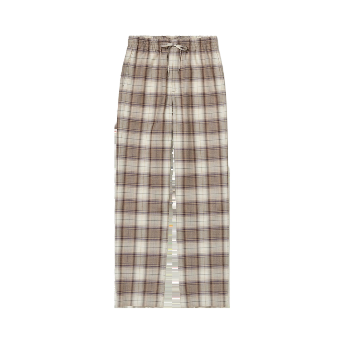 A23AP02LC Auralee Super Light Wool Check Easy Slacks Light Brown Check