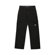 Stone Island 311WA OLD Treatment Brushed Cotton Canvas Cargo Pants Black - 24SS