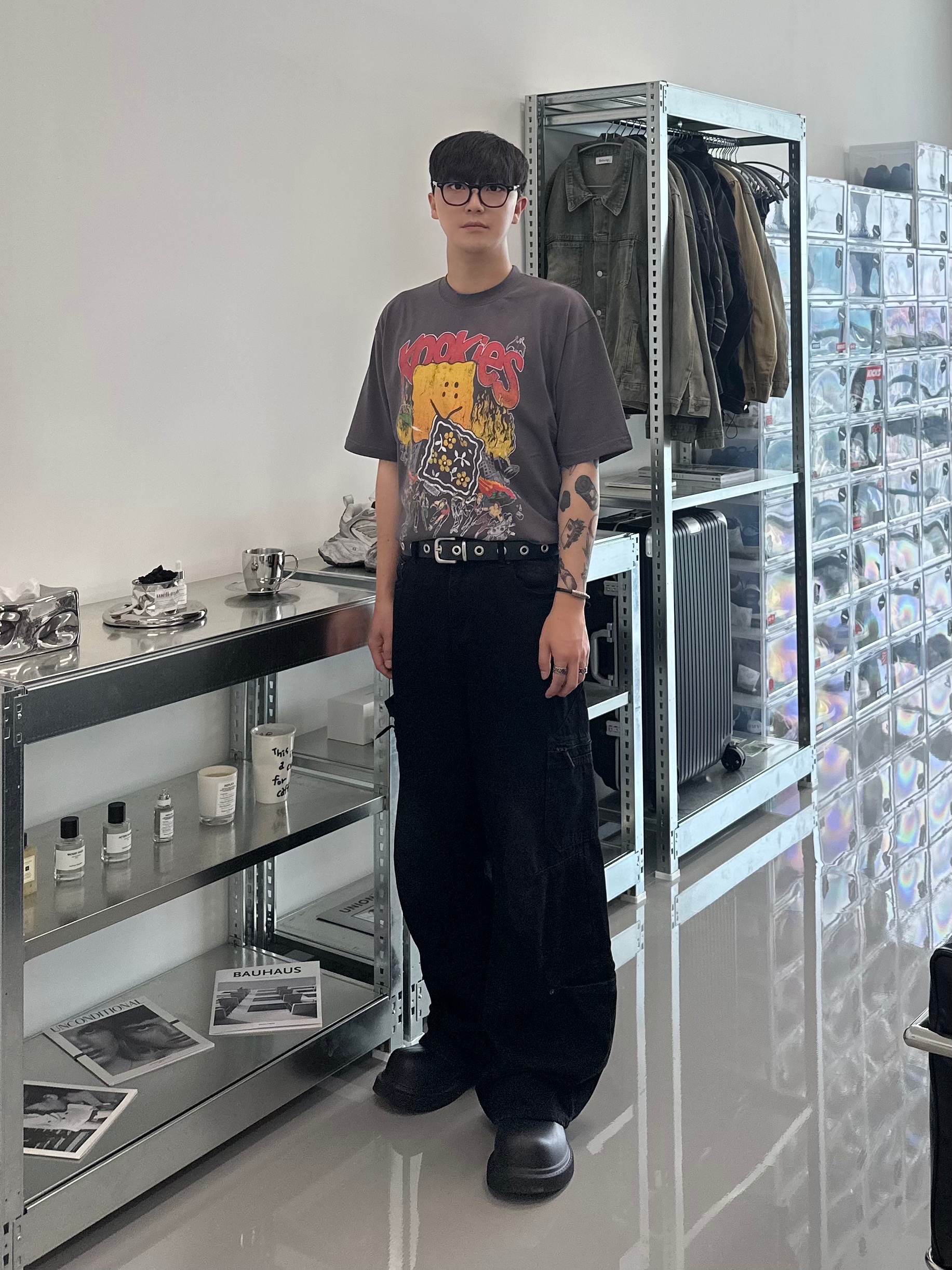 Balenciaga Steroid Derby Black 착용 스타일 - 1