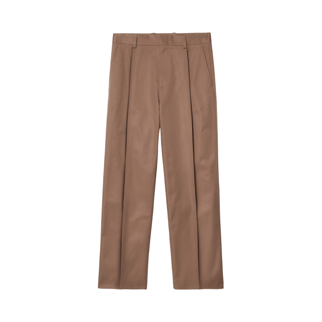 1252598001 COS Pleated Wide Leg Cotton Trousers Brown