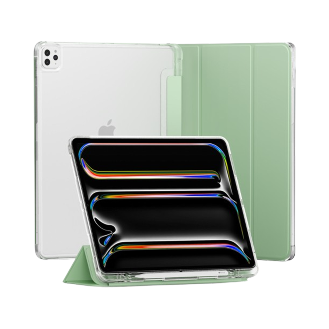 신지모루 투명 후면커버 모서리 보호 범퍼 퓨어디펜스 케이스 아이패드 미니 에어 프로 10/9/8/7/6/5세대 태블릿 파우치 아보카도그린(SINJIMORU Transparent Back Cover Corner Protection Bumper Puredefense Case iPad Mini Air Pro 10/9/8/7/6/5 Tablet Pouch Avocado Green)