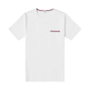 Thom Browne Medium Weight Jersey Tipped Pocket Crewneck T-Shirt White