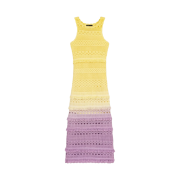 (W) Maje Crochet Knit Maxi Dress Yellow