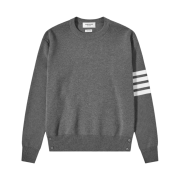 Thom Browne Milano Stitch 4-Bar Crewneck Pullover Knit Medium Grey