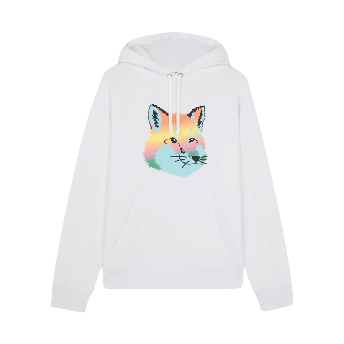 KM00306KM0001-P100 Maison Kitsune Vibrant Fox Head Hoodie White