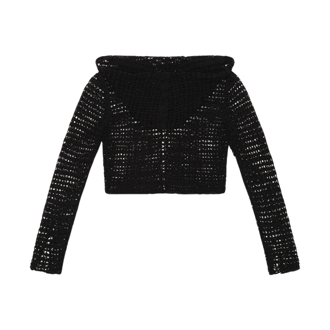 (W) 에스엠에프케이 와일드월드 블랙 젤리피쉬 니트 후드 블랙((W) SMFK Wildworld Black Jellyfish Knitted Hoodie Black) - 2