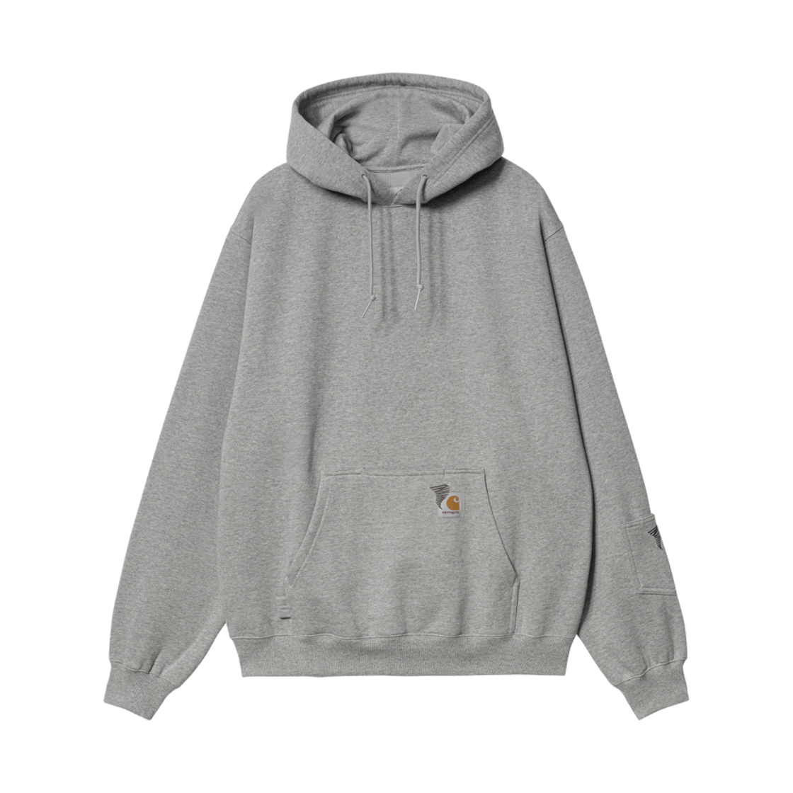 칼하트 WIP x 인빈시블 15 후드 스웨트셔츠 그레이 헤더(Carhartt WIP x Invincible 15 Hooded Sweatshirt Grey Heather) - 1
