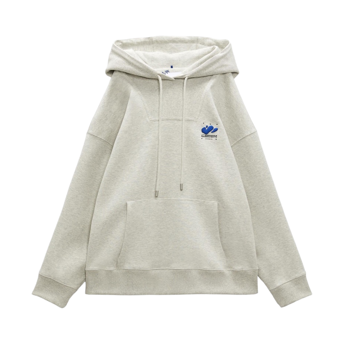 자라 x 아더에러 자수 후드 스웨트셔츠 그레이(Zara x Ader Error Embroidery Hooded Sweatshirt Grey)