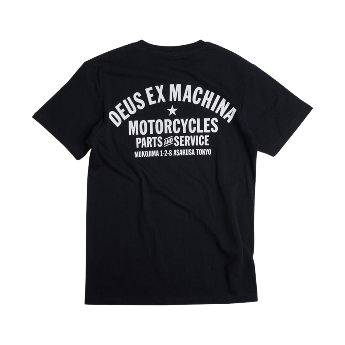 데우스 엑스 마키나 도쿄 아사쿠사 어드레스 티셔츠 블랙(Deus Ex Machina Tokyo Asakusa Address T-Shirt Black)