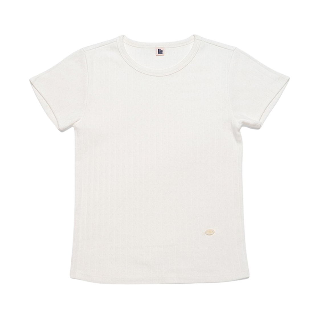 LLL90C-TS-MWH003F LLL Design Studio Pointelle Baby Tee Milk White