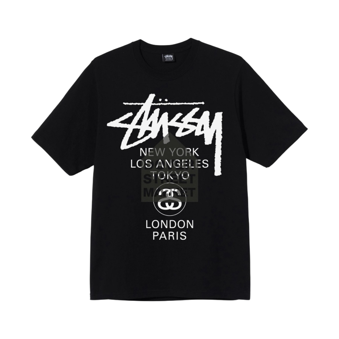 스투시 도버 스트리트 마켓 월드투어 티셔츠 블랙