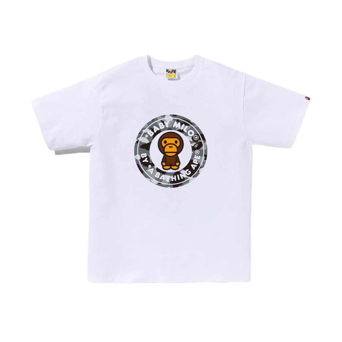 0ZXTEMX04101O BAPE 1st Camo Milo Busy Works T-Shirt White Grey