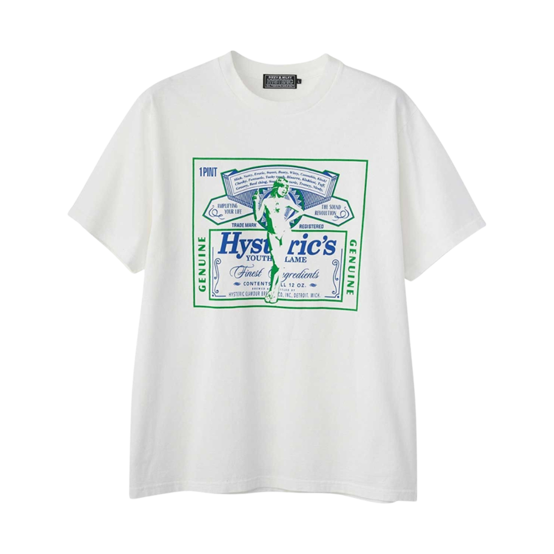 히스테릭 글래머 HG 라벨 티셔츠 화이트
