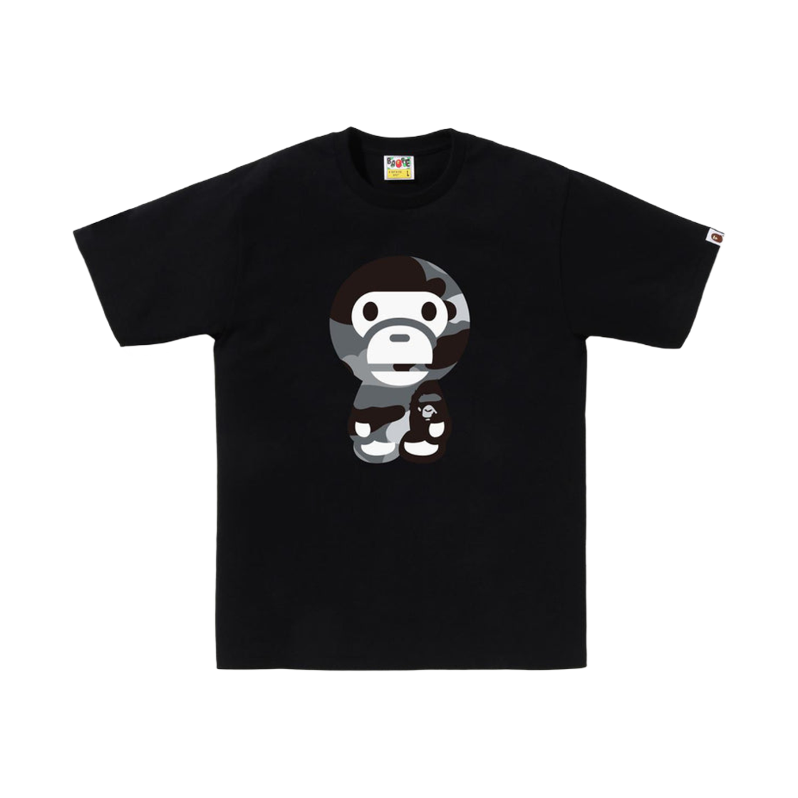 베이프 자이언트 퍼스트 카모 빅 베이비 마일로 티셔츠 블랙 그레이