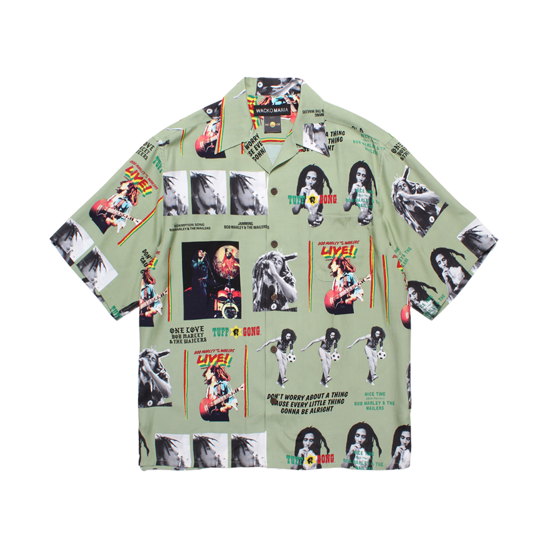 4885 Wacko Maria x Bob Marley Hawaiian Shirt Green