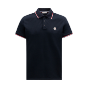 Moncler Logo Patch Polo Shirt Dark Blue - 24SS