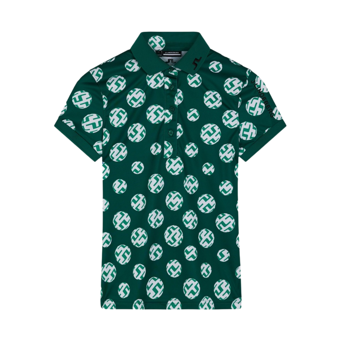 GWJT08086-M488 (W) J.Lindeberg Tour Tech Print Polo Rain Forest Sphere Dot