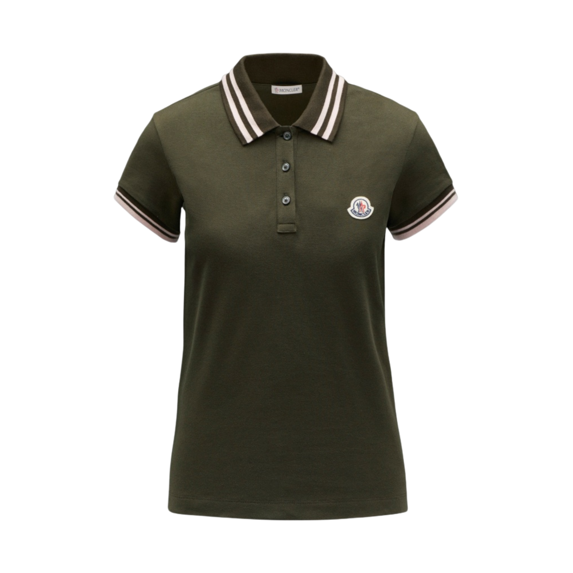 H1-093-8A00005-84720-833 (W) Moncler Logo Patch Polo Shirt Dark Military Green - 22SS - 대표 이미지 #1