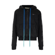 Off-White Embroidered Abstract Arrows Zip Hoodie Black