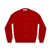 (W) Play Comme des Garcons Double Heart Cardigan Red