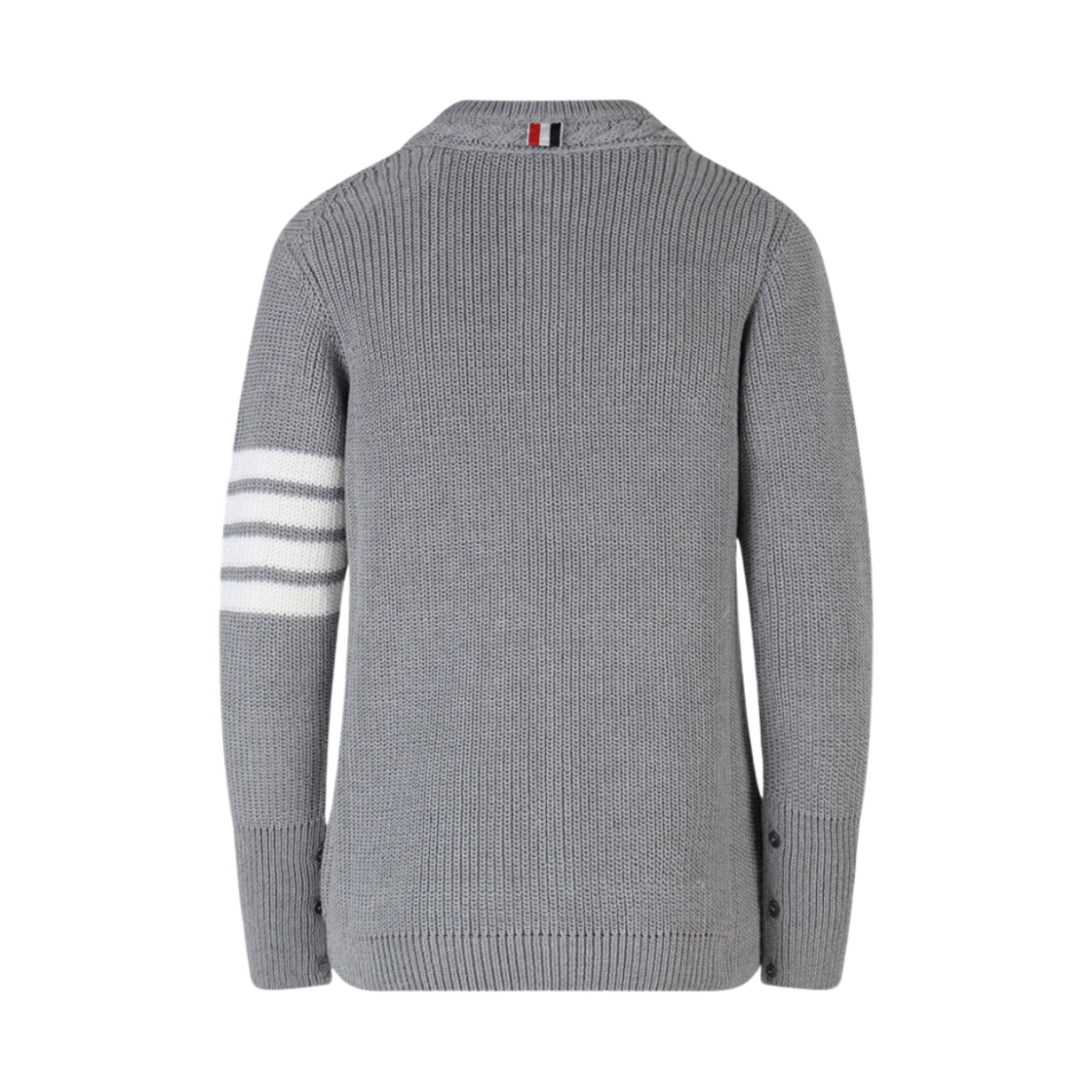 (W) 톰브라운 스티치 코튼 사선 크루넥 가디건 라이트 그레이((W) Thom Browne Stitch Cotton 4-Bar Crewneck Cardigan Light Grey) - 2