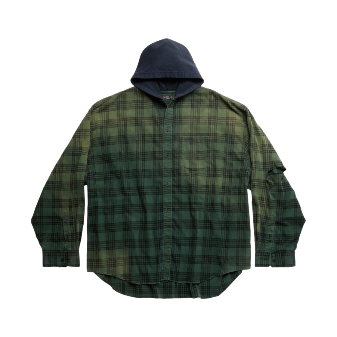 발렌시아가 오버사이즈 후드 셔츠 그린(Balenciaga Oversized Hooded Shirt Green) - 1