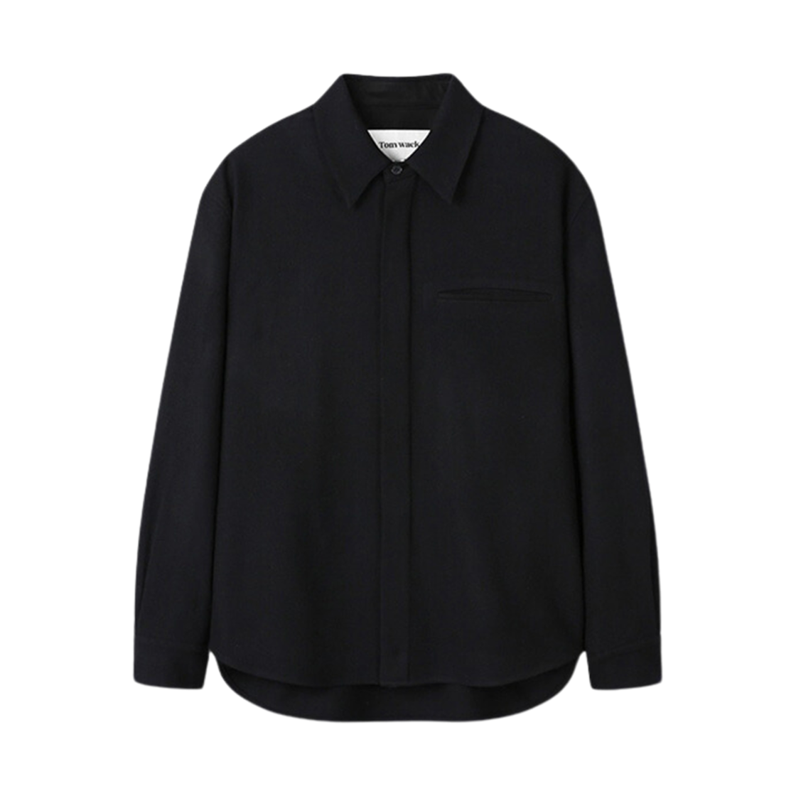 토니웩 버진 울 히든 플래킷 셔츠 블랙(Tonywack Virgin Wool Hidden Placket Shirt Black)