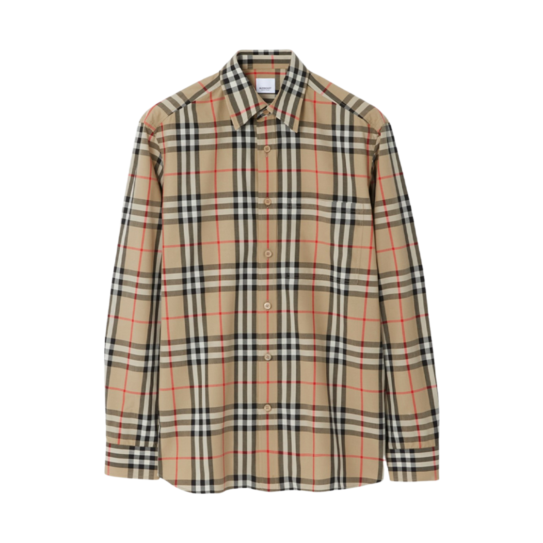 버버리 체크 코튼 셔츠 아카이브 베이지
