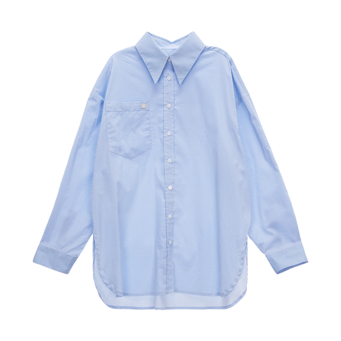 (W) 마뗑킴 스트라이프 보이프렌드 셔츠 스카이((W) Matin Kim Stripe Boyfriend Shirt Sky) - 1